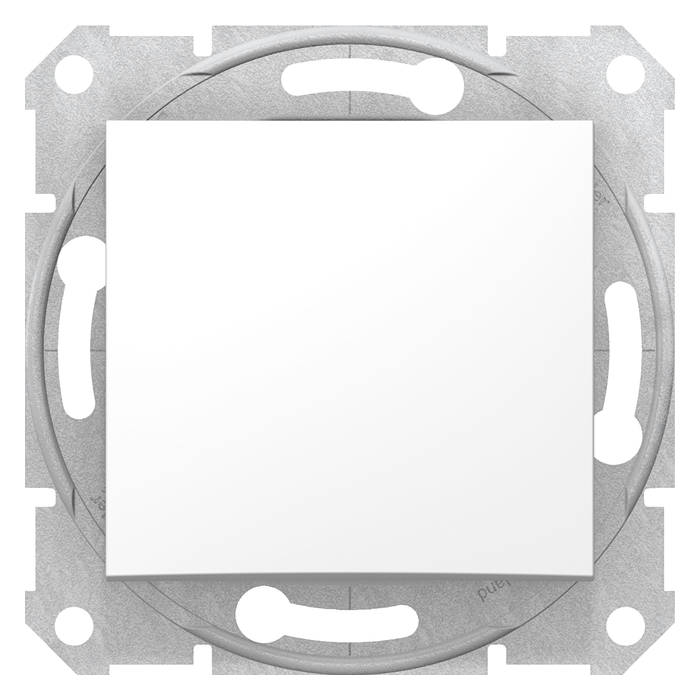 Выключатель одноклавишный кнопочный Schneider Electric SEDNA, белый, SDN0700121