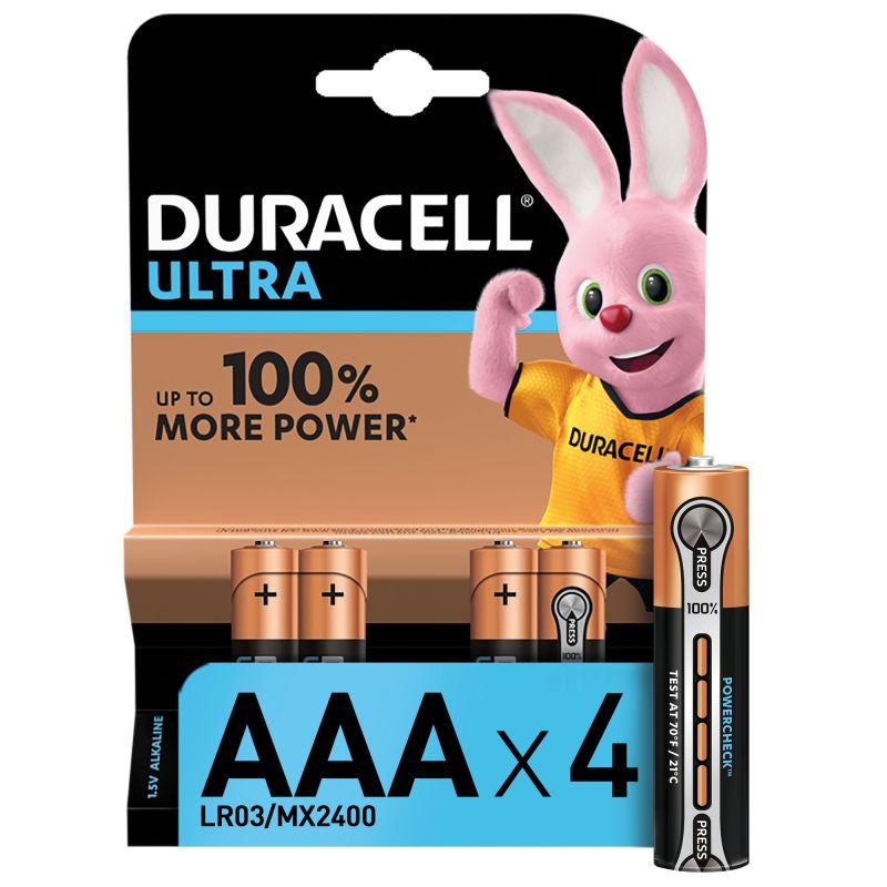 Элемент питания алкалиновый LR03-4BL Ultra (блист.4шт) Duracell Б0038762