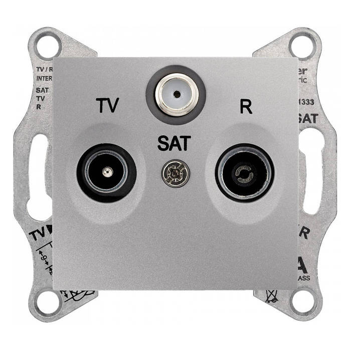 Розетка TV-FM-SAT Schneider Electric SEDNA, скрытый монтаж, алюминий, SDN3501260