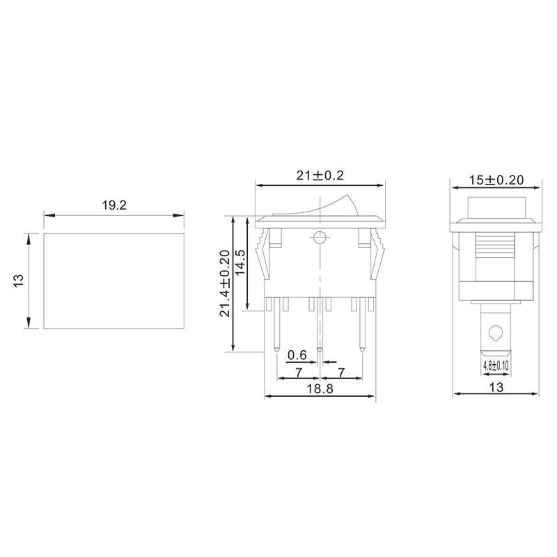 Выключатель клавишный 250В 6А (3с) ON-ON черн. Mini (RWB-202; SC-768) Rexant 36-2130