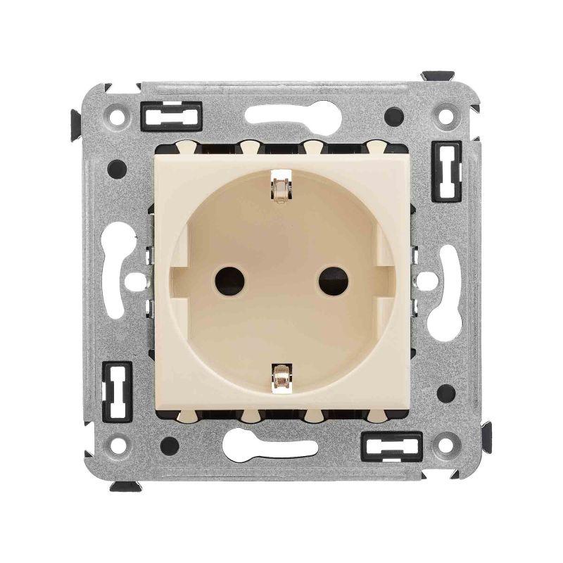 Розетка 1-м СП 2мод. Avanti "Ванильная дымка" 16А IP20 2P+E защ. шторки беж. DKC 4405003