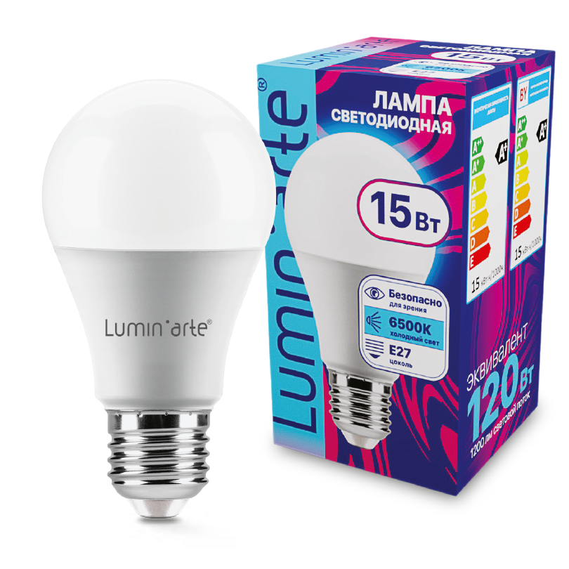 Светодиодная лампа Luminarte LSTD-A60-15W6KE27 15Вт 6500K E27