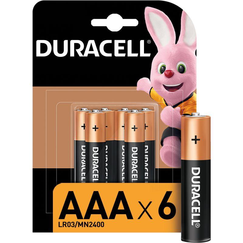 Элемент питания алкалиновый LR03-6BL BASIC (блист.6шт) Duracell Б0014858