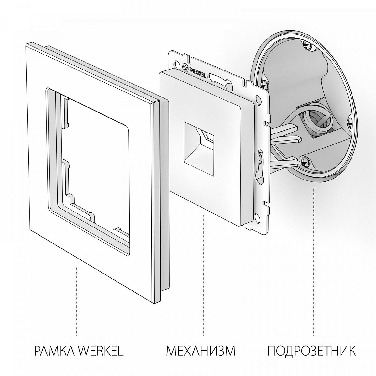 Розетка Ethernet RJ-45 (глянцевый никель) W1181002